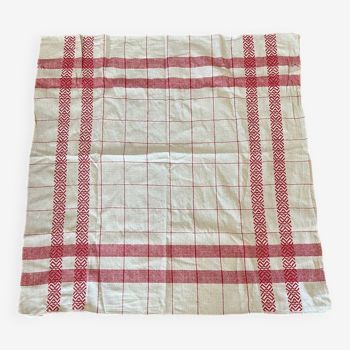 Vintage Finnish tablecloth Finlayson red tiles