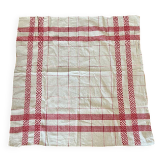 Vintage Finnish tablecloth Finlayson red tiles