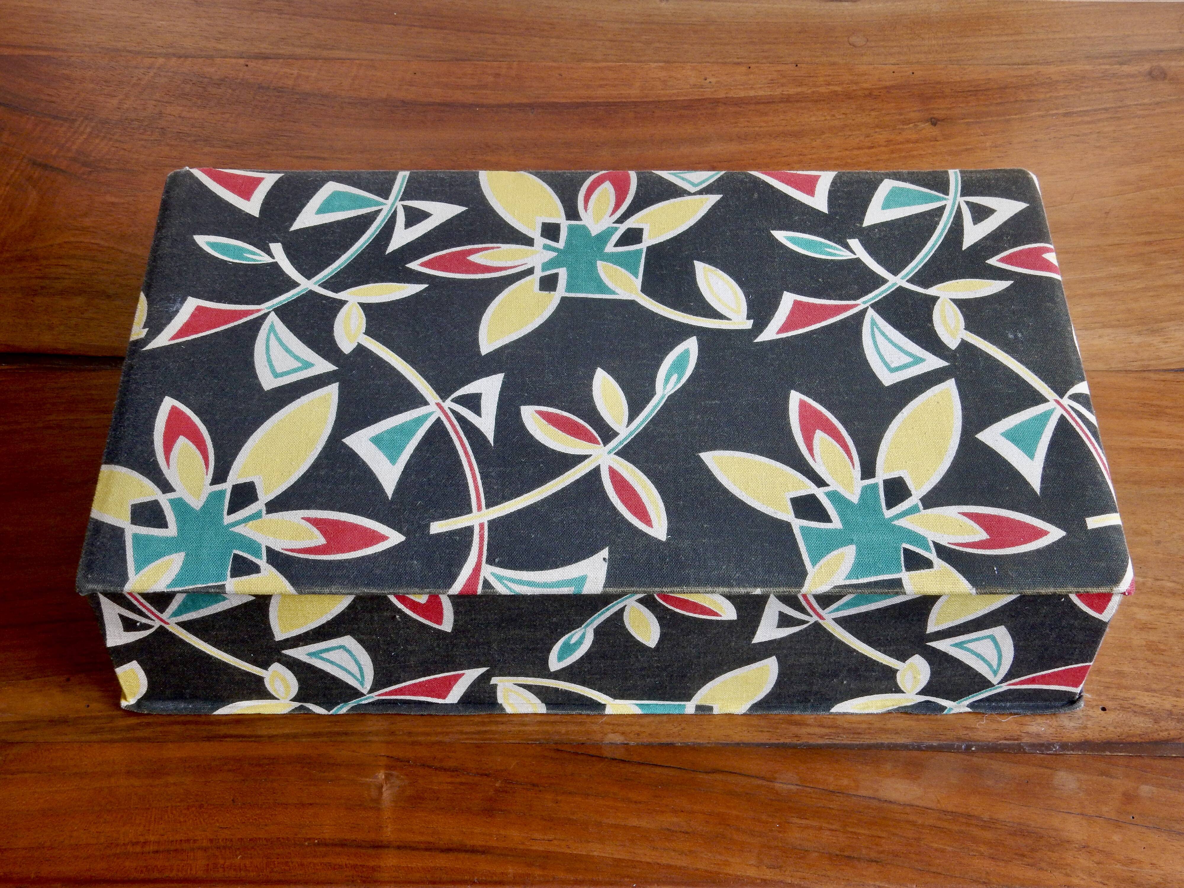 1950s fabric sewing box