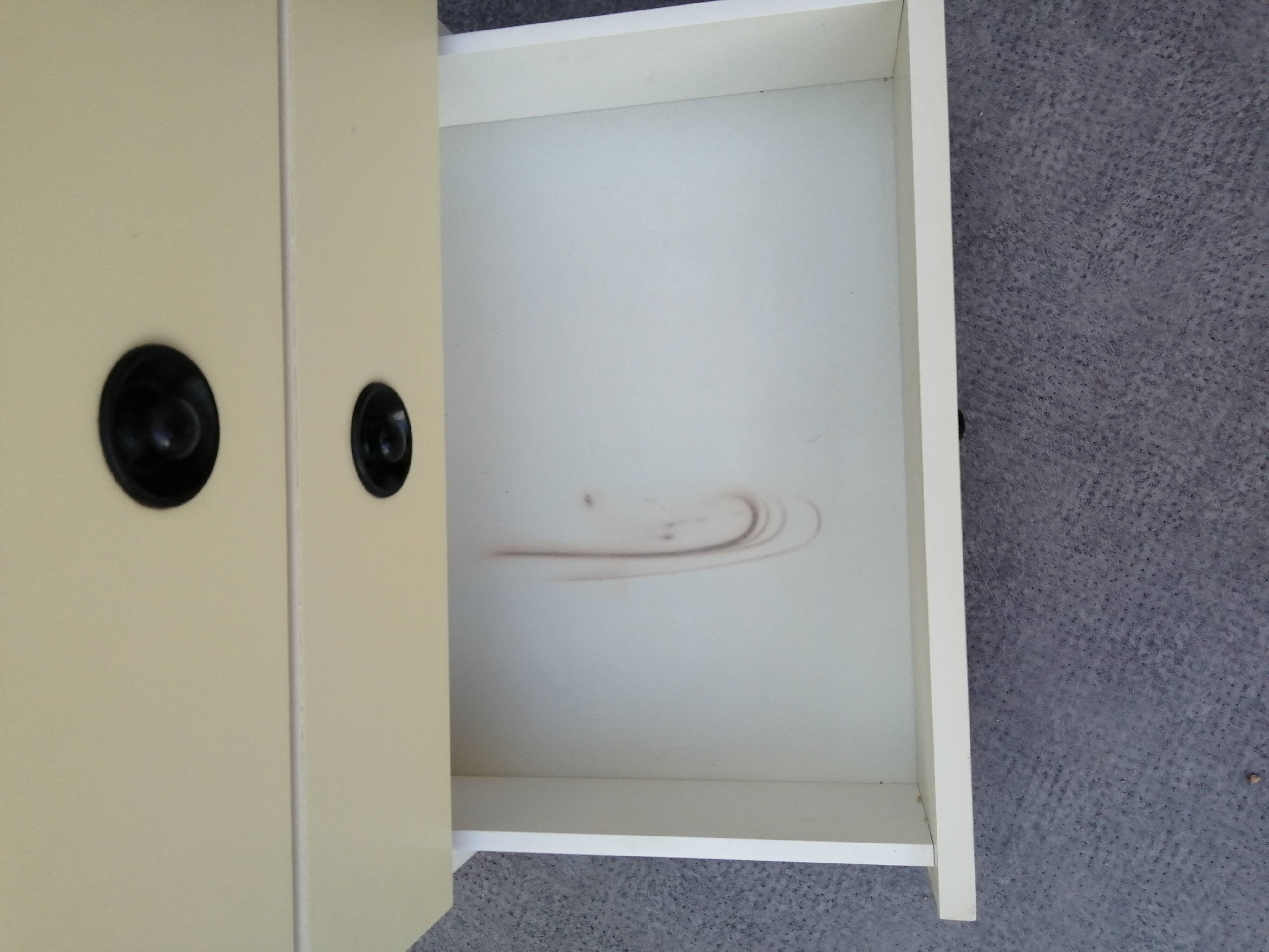 Vintage 3-drawer bedside table in wood and vintage veneer 1970