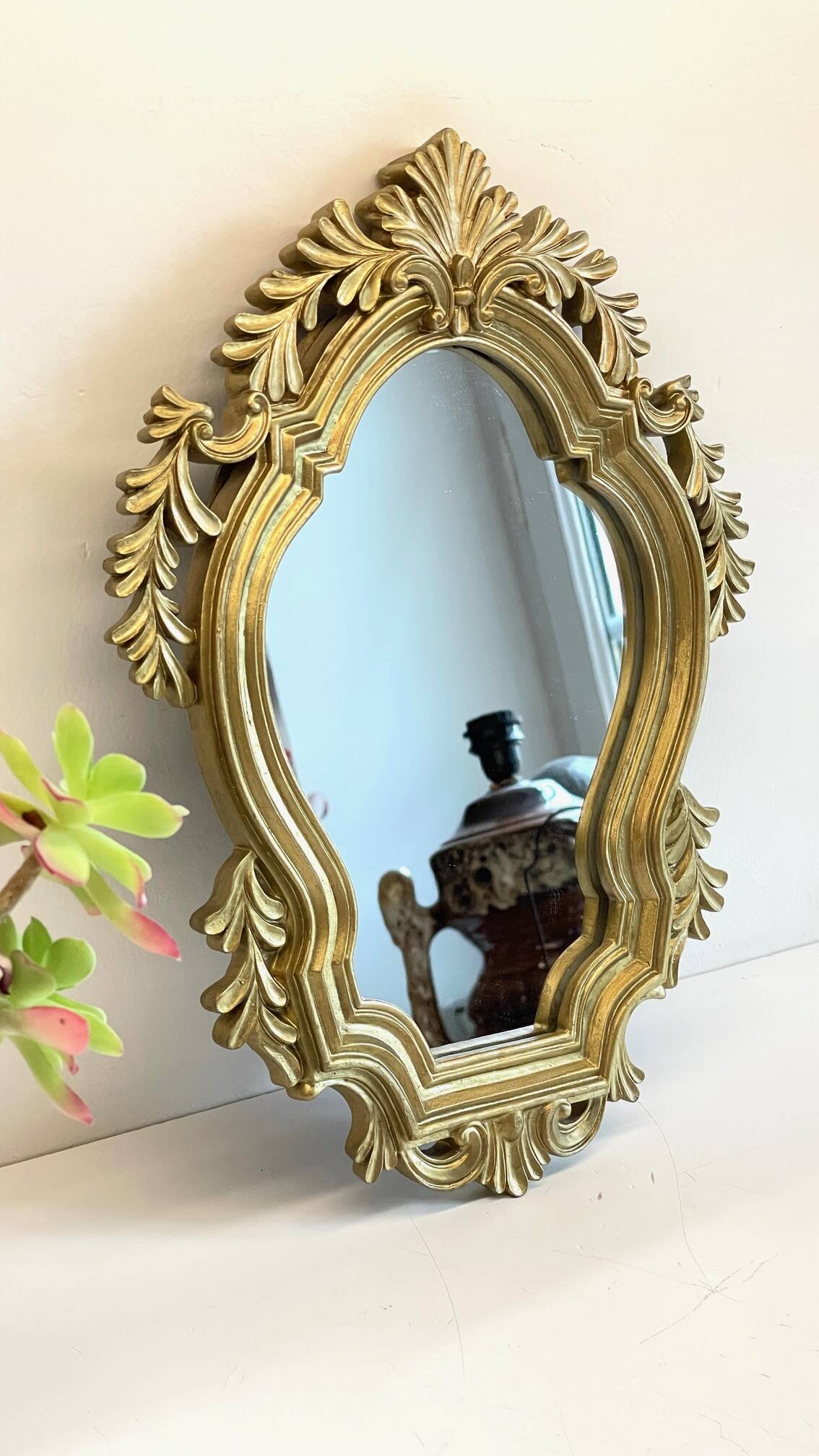VINTAGE GOLD MIRROR ROCAILLE STYLE – 24x32cm