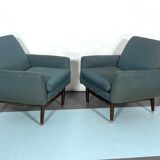 Italian Mid-century wood modern armchairs from 60s