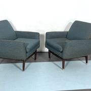 Italian Mid-century wood modern armchairs from 60s