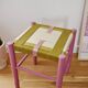 Wooden stool. Vintage stool. woven stool