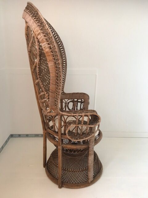 Fauteuil emmanuelle peacok vintage 70