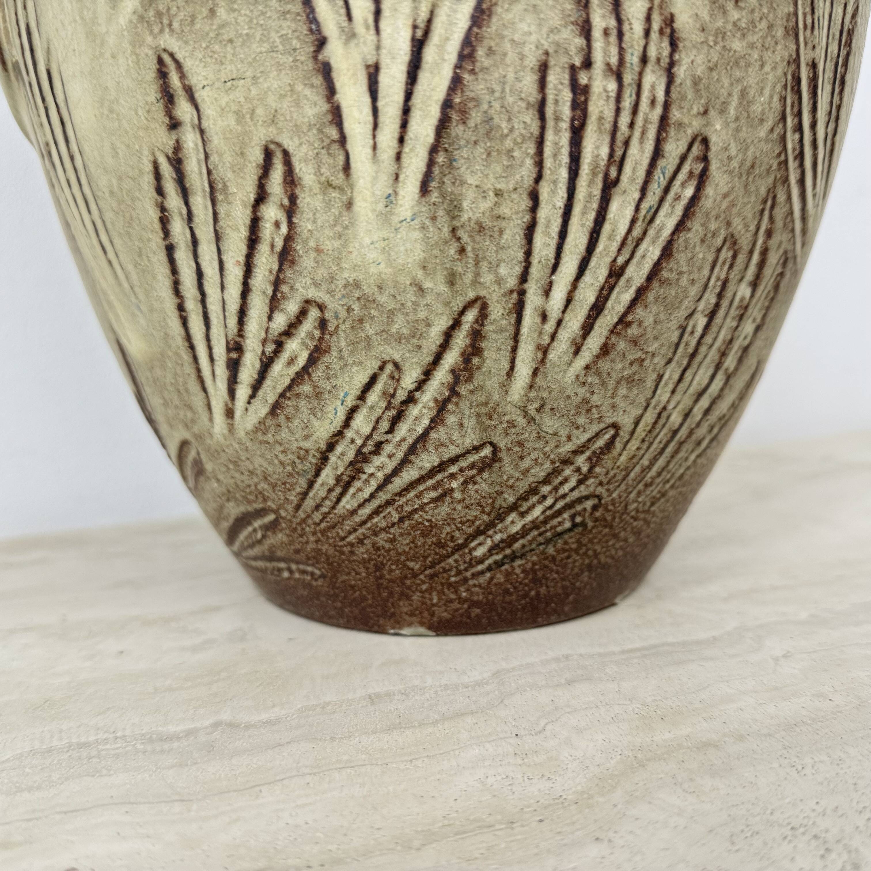 Vintage Scheurich west Germany vase with horse decor , 1970s