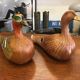 Duo of wicker ducks