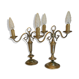 Pair of old Dutch lamps called "boiler"