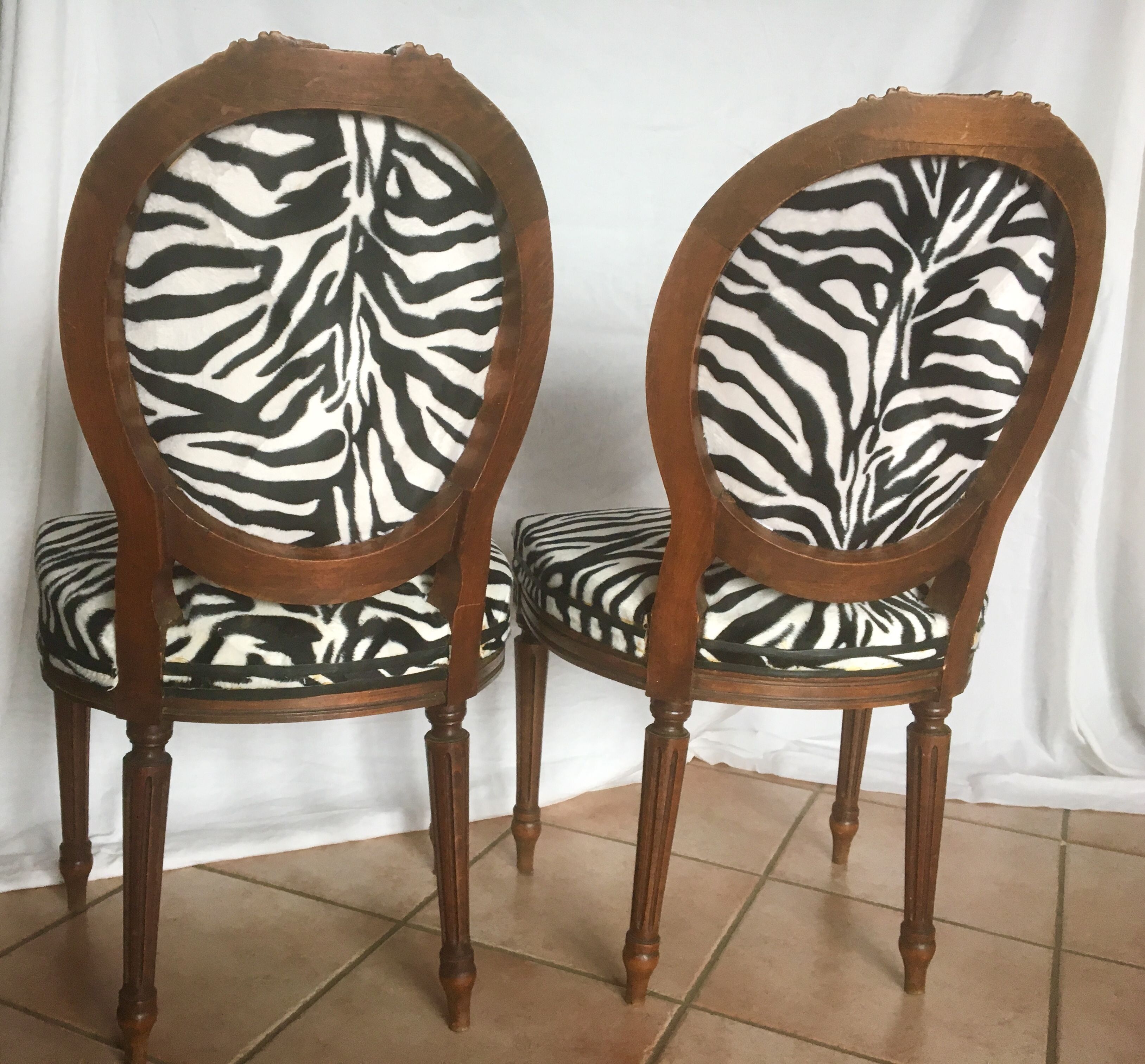 Duo of Louis XVI Medallion chairs