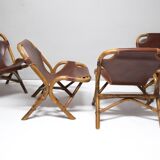 Set of four Mid-Century Modern bamboo armchairs, Spain, 1960