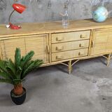 Enfilade en rotin design vintage