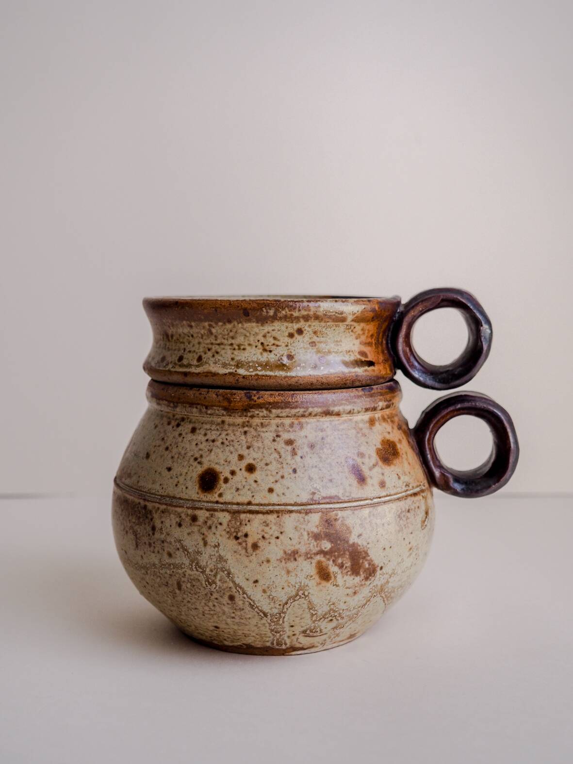 Handcrafted speckled water butter dish