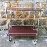 Steel and formica serving trolley