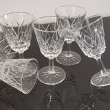 Set de 6 verres à pied en cristal ciselé vintage