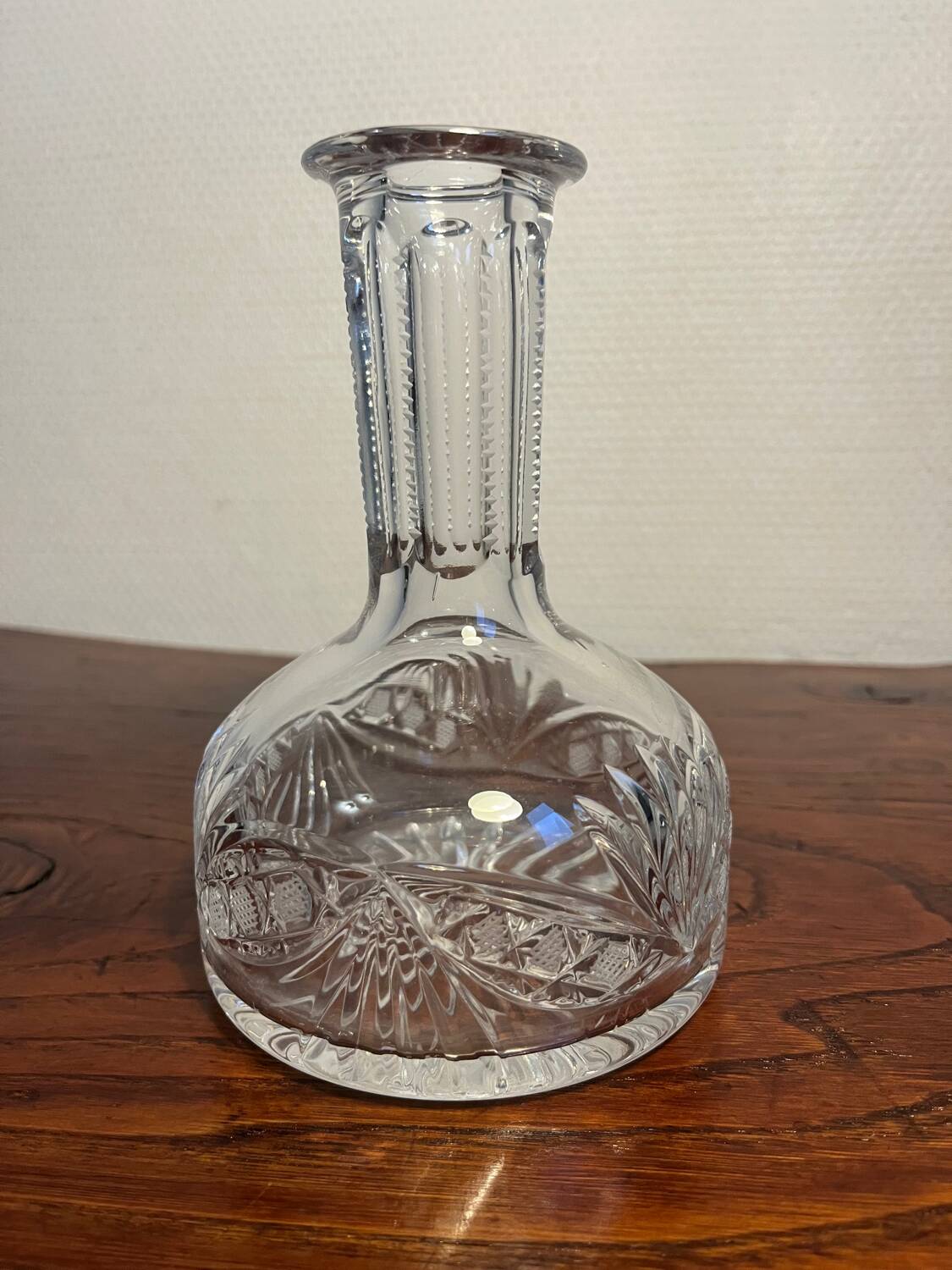 Baccarat-style cut crystal glass carafe