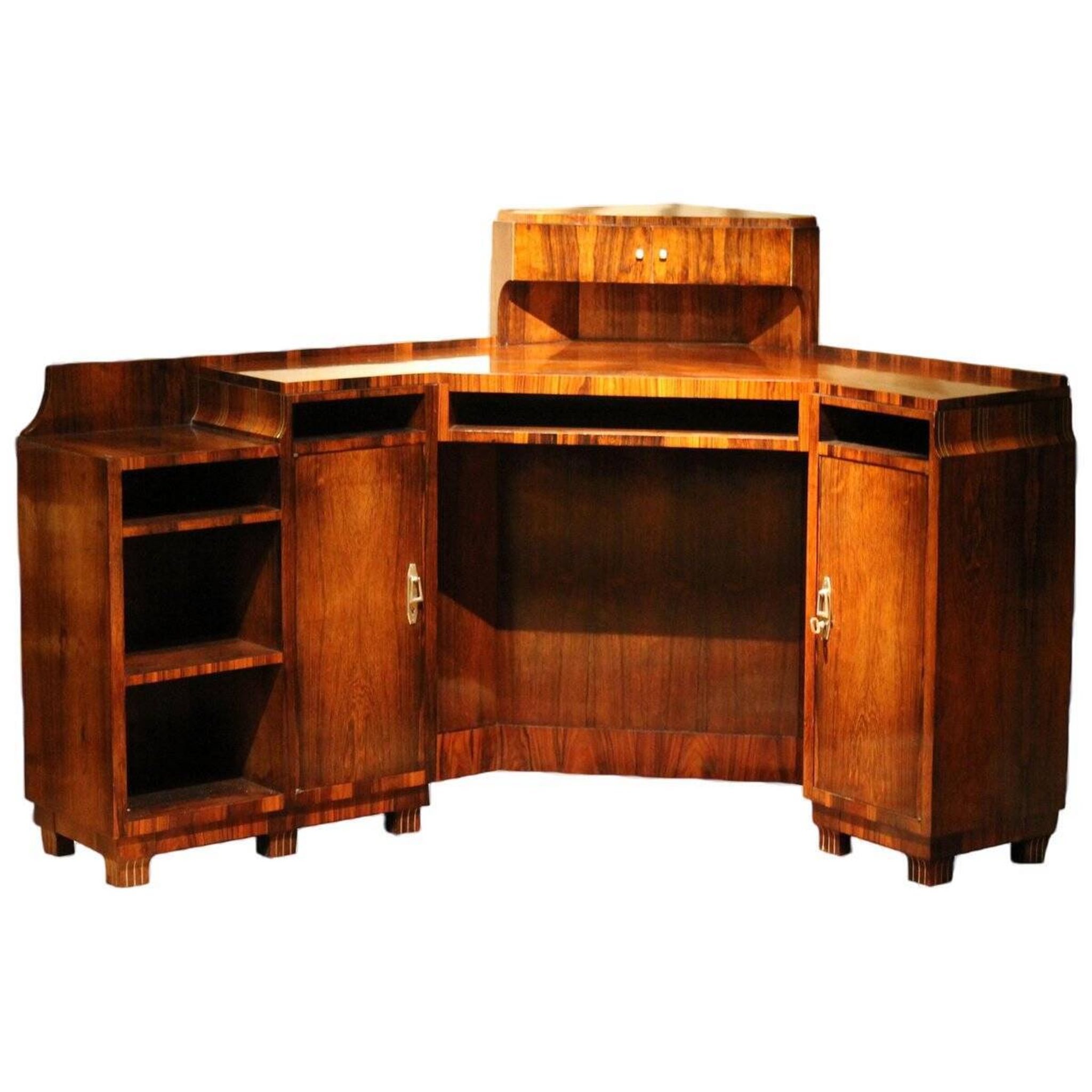 Art Deco Veneer Writing Desk or Vanity Table, 1920s