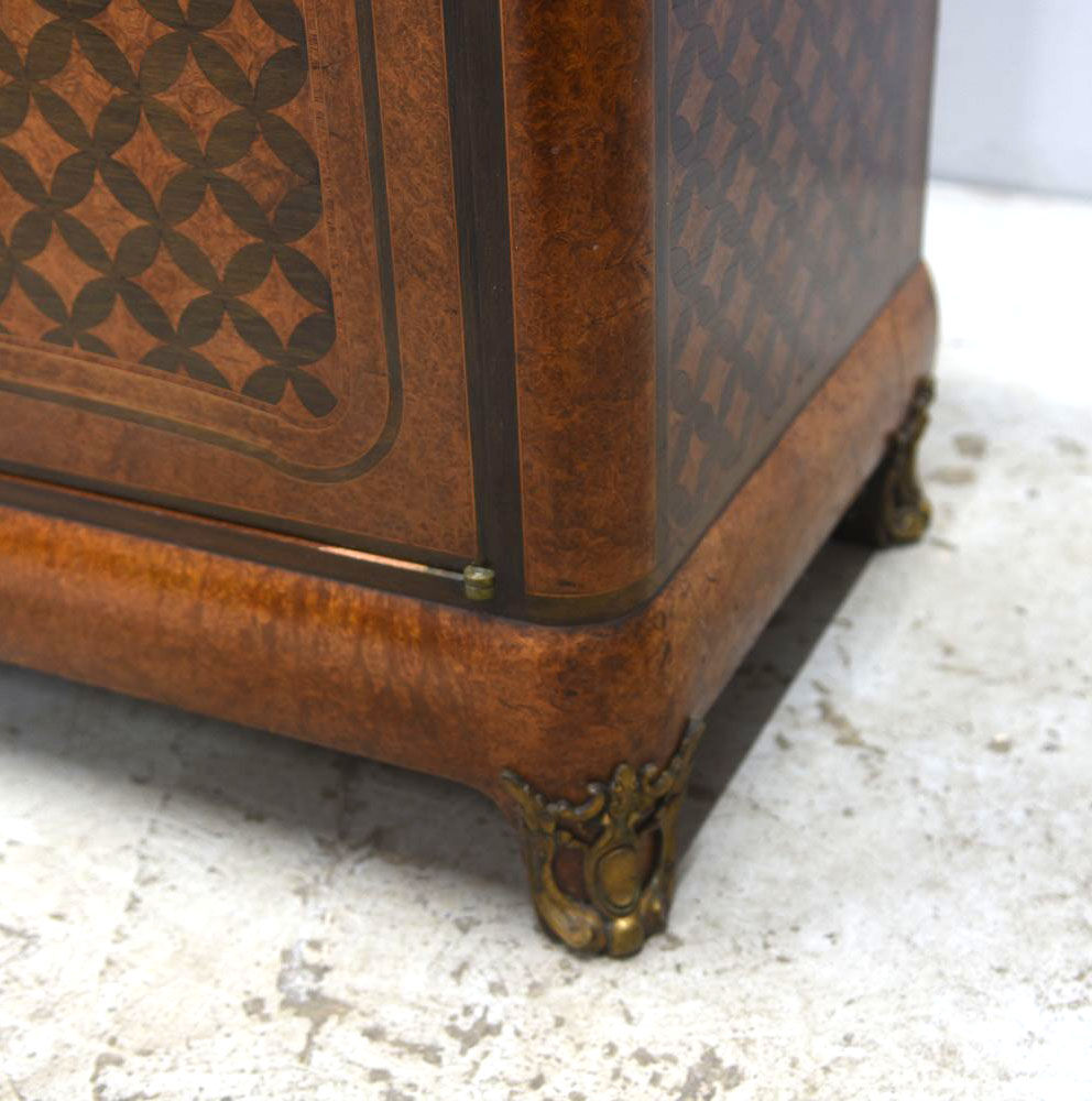 Transition style library marquetry and gilded bronze on marble
