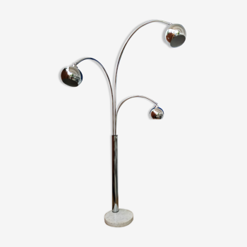 Floor lamp "Lily of the valley" in chromed metal by G. Reggiani 70s