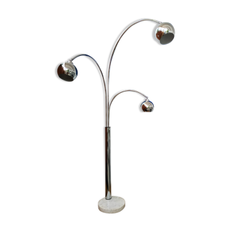 Lampadaire "Muguet" en métal chromé de G. Reggiani années 70