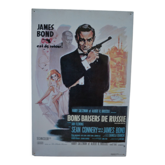 Plaque tôle litho James Bond 007