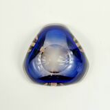 Mid-Century Blue Murano Glass Bowl/Ashtray by Flavio Poli for Seguso, 1960s