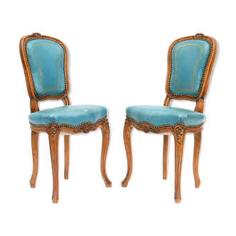 Paire de chaises d'enfant de style Louis XV