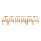 Set of 6 'CH24' wishbone dining chairs by Hans J Wegner for Carl Hansen, De