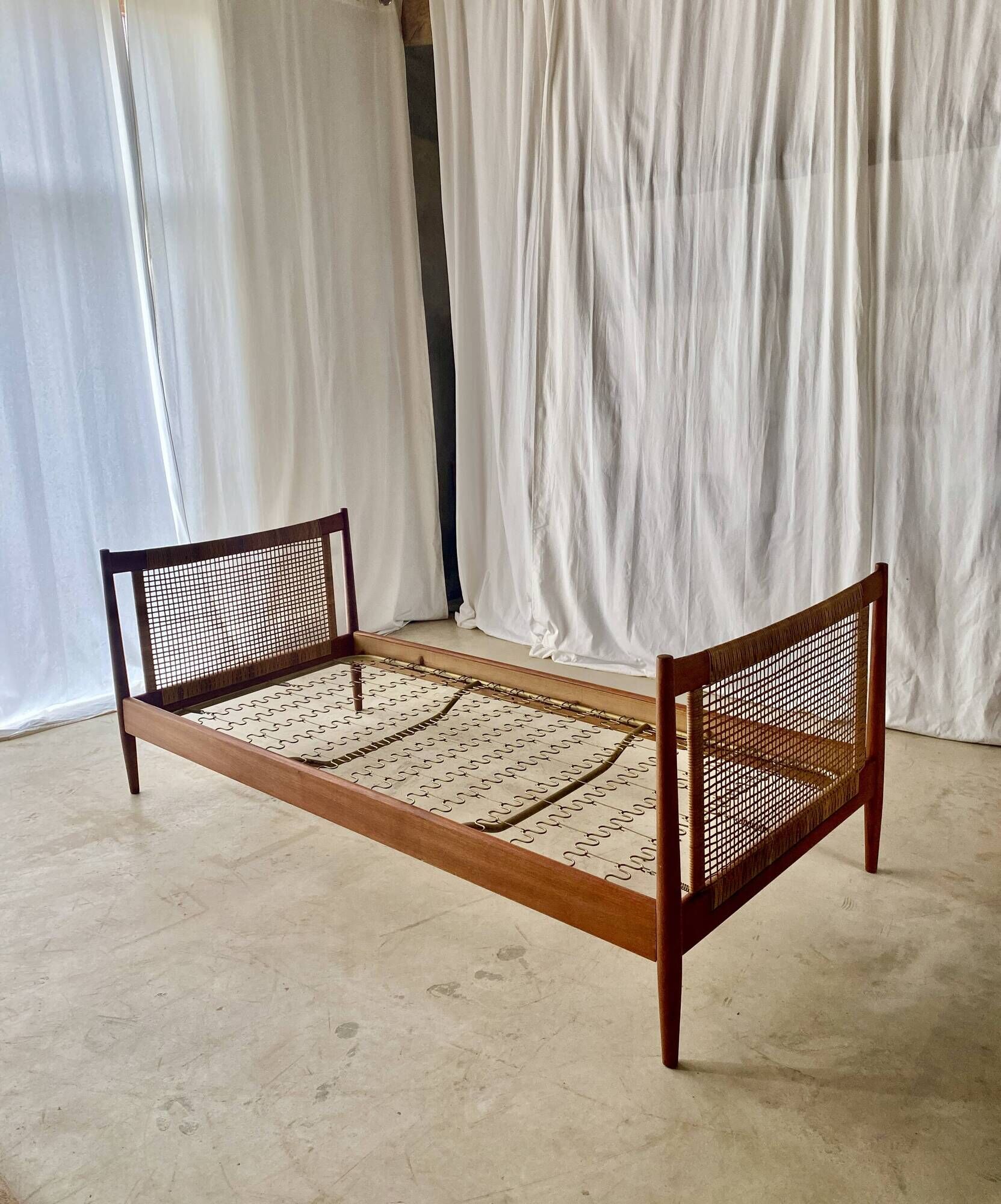 Danish teak bed by Peter Hvidt and Orla Mølgaard for Soborg Møbler.