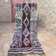 Vintage Boucherouite Berber hallway rug: Moroccan rug