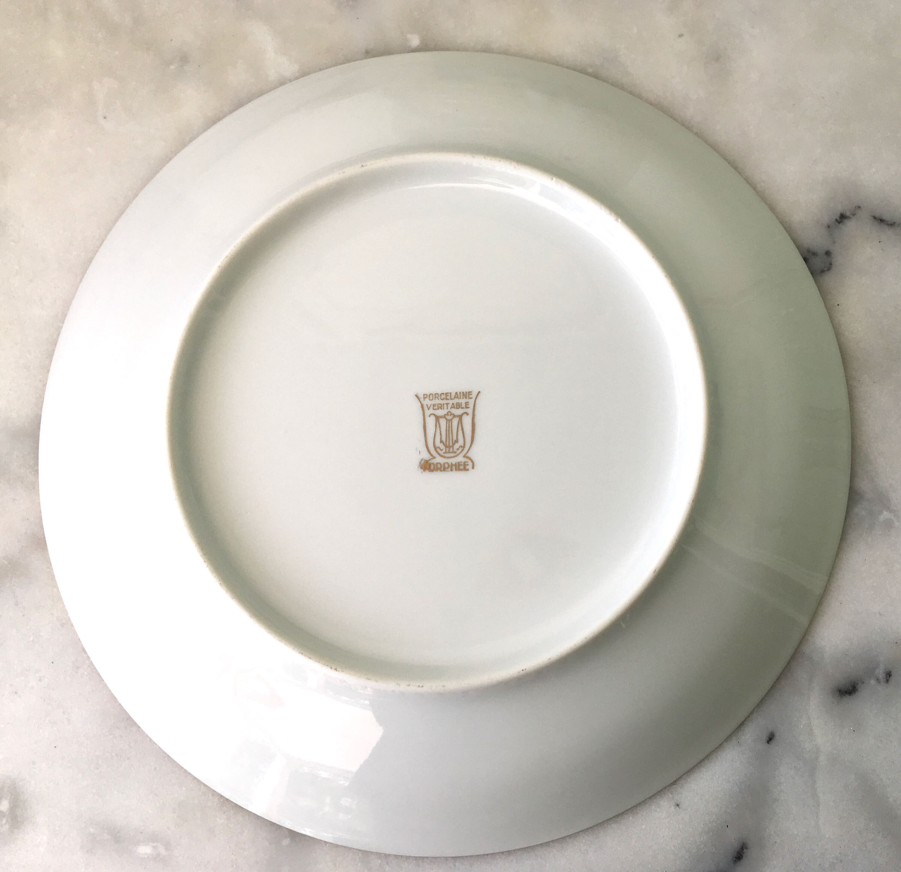 Set of 10 flat plates porcelain from Limoges