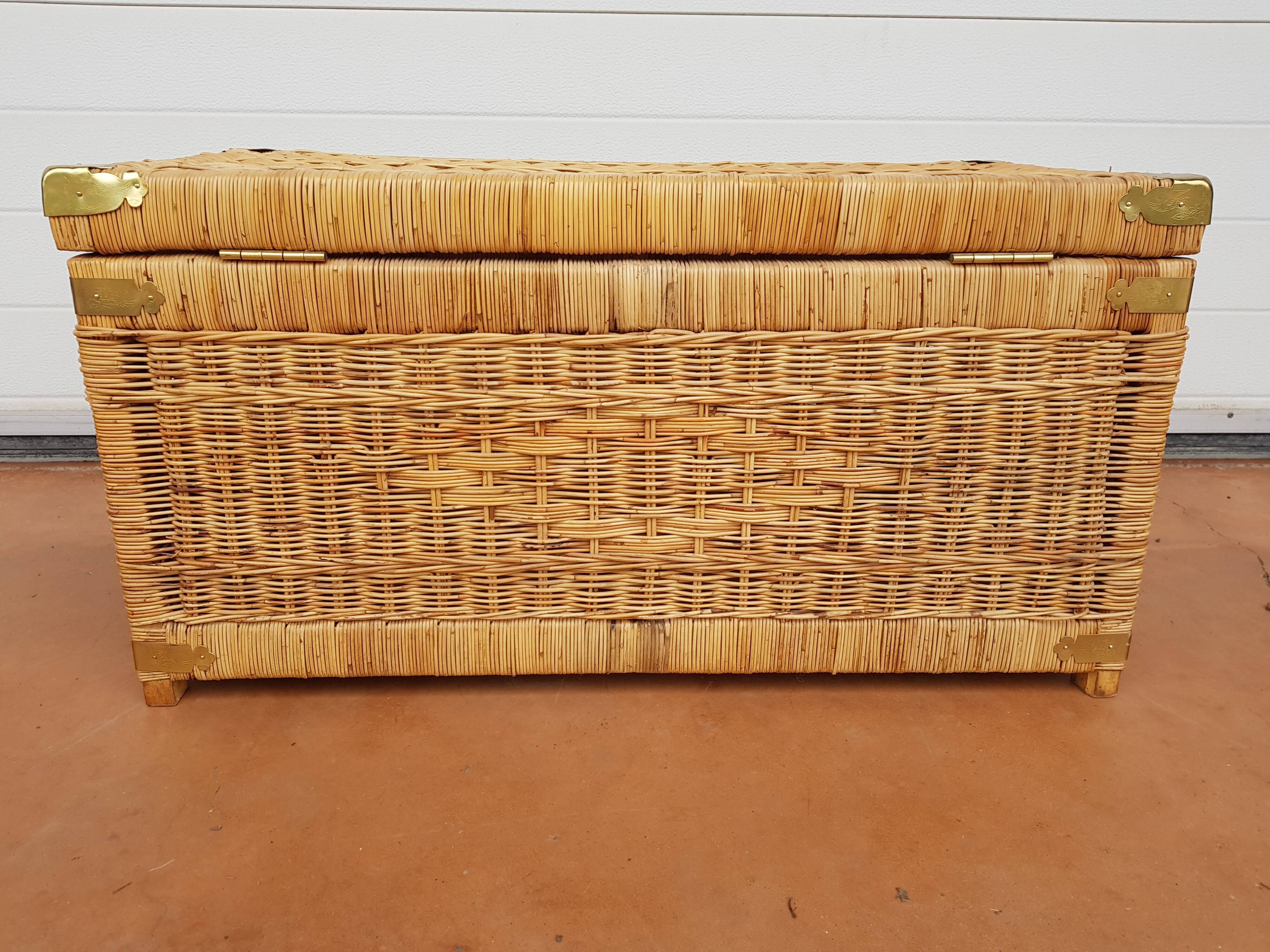 70s wicker malle