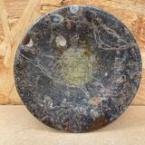 Ancien Vide Poche Assiette En Marbre Fossilisé Vintage