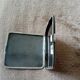 Old sterling silver cigarette case with Japanese decor