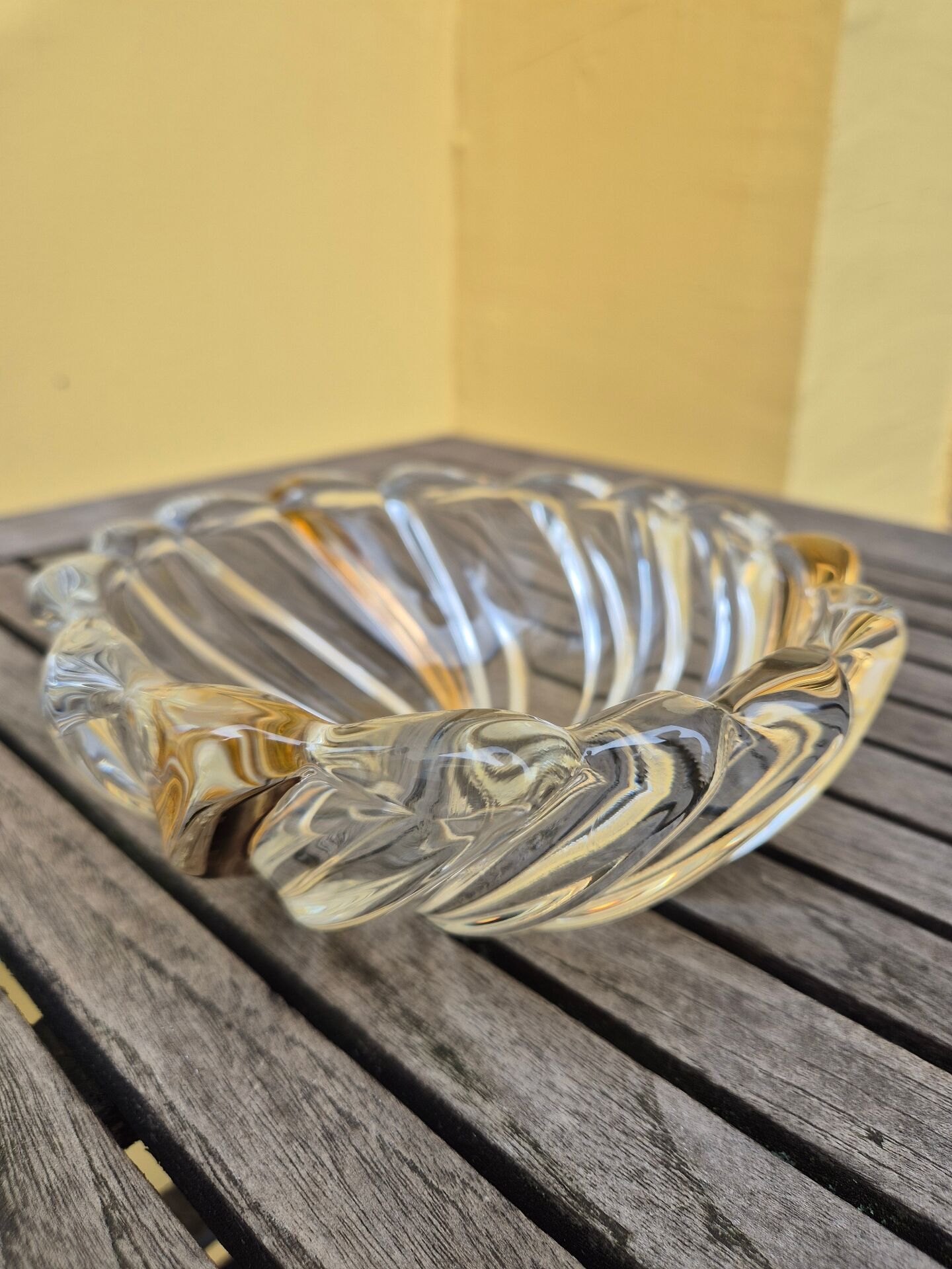 Vide poche style val st lambert lead cristal valet tray mid century