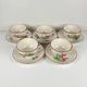 Set of 5 large cups with saucers, Réverbère model by KG Lunéville.
