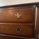 Vintage chest of drawers in solid cherry wood, 2 large drawers, Louis XVI style.