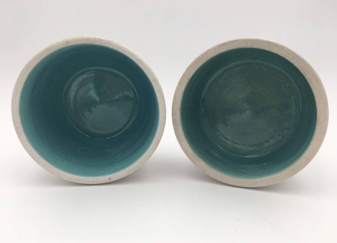 KERAMOS Sèvres - Two covered ceramic pots 1950s
