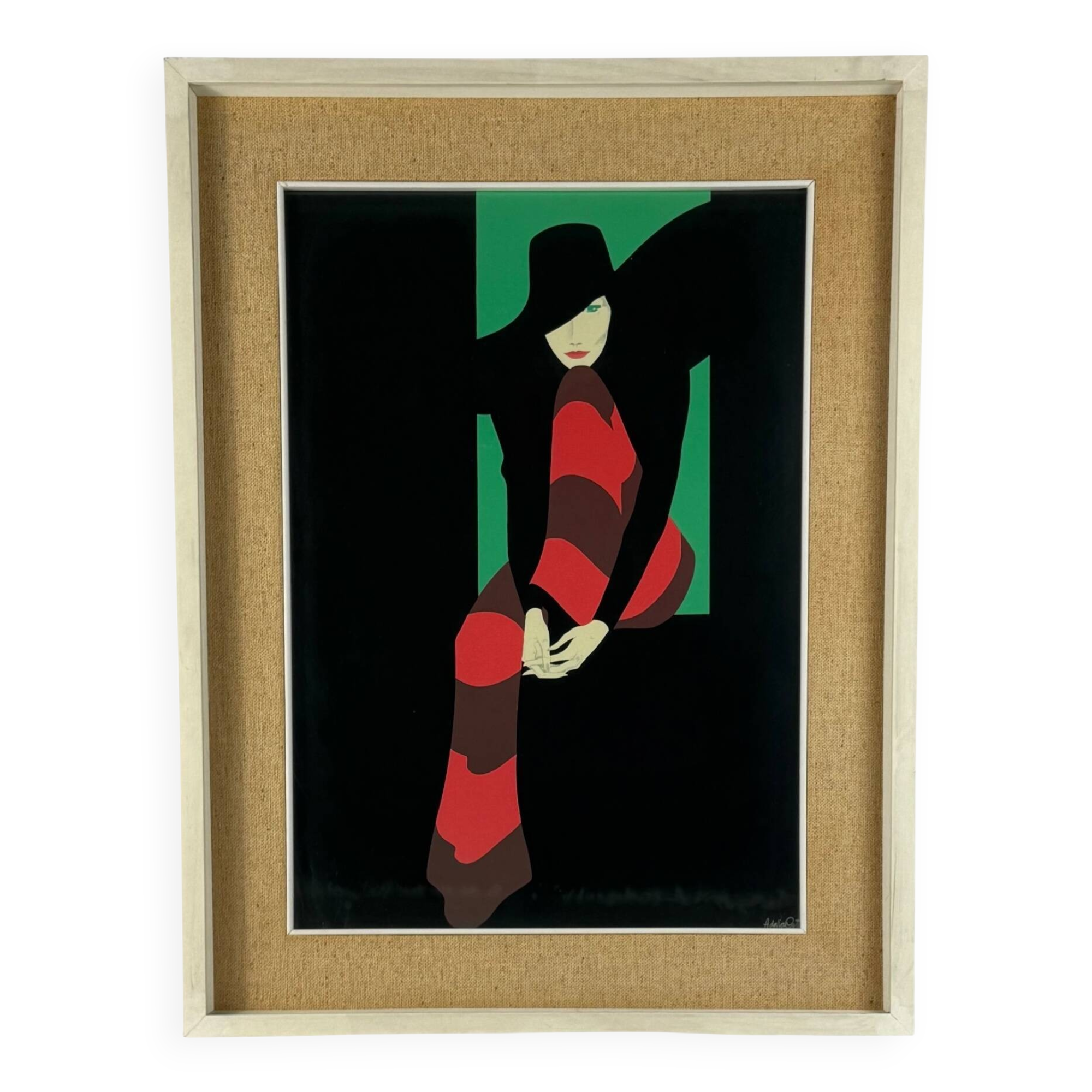 Amleto Dalla Costa, original serigraph framed, Milan Italy 1980s