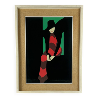 Amleto Dalla Costa, original serigraph framed, Milan Italy 1980s