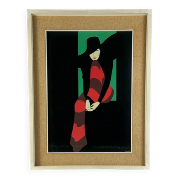 Amleto Dalla Costa, original serigraph framed, Milan Italy 1980s