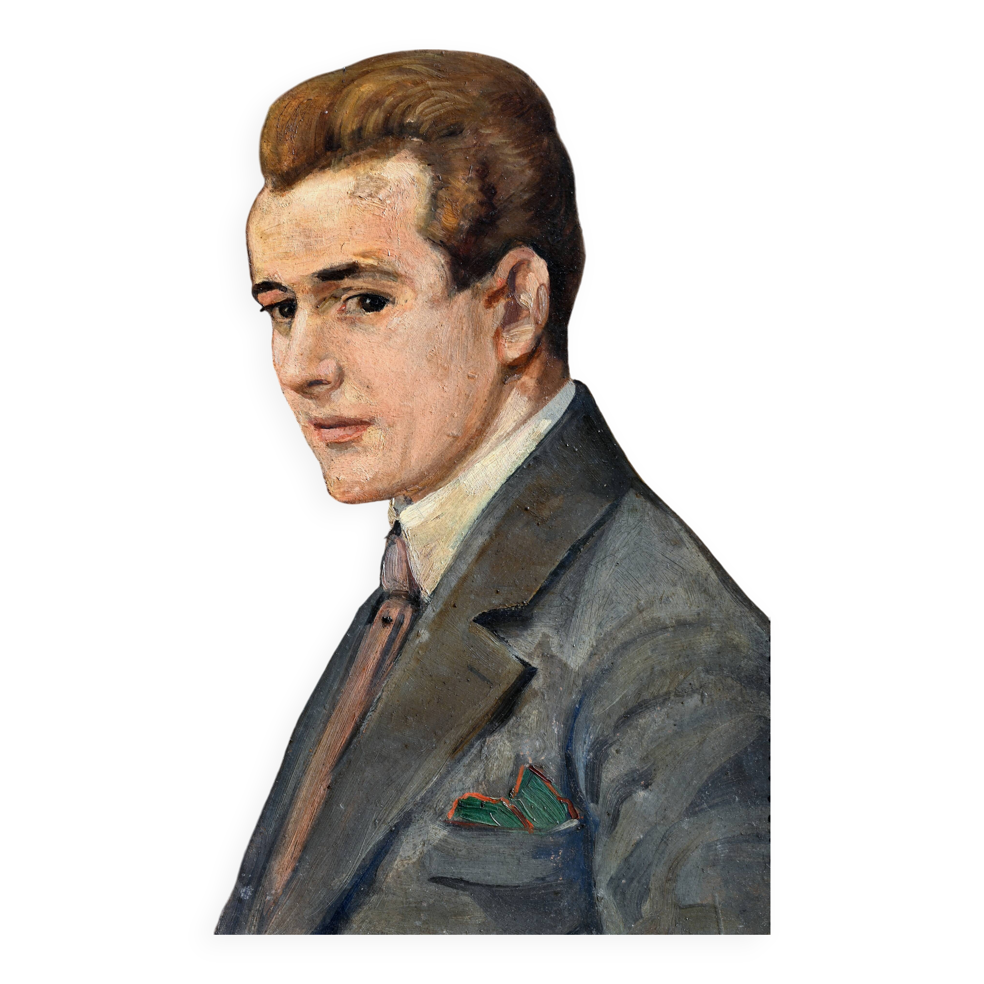 Portrait of a man, 1929, by albert morhain (1883-1953)