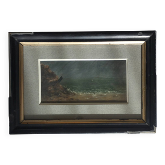 Sailboat in the rain - Small framed marine.