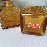Amber glass carafes Japanese 1970s - Tislo "PASSED J.G.I.A"