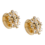 Pair of wall sconces in gilded crystal by Palwa, Germany, 1960s.