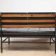 Vintage "Daybed" sofa bench in metal and imitation leather, 1950