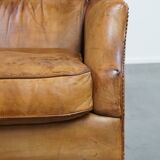 Vintage Armchair Made of Sheepskin Leather