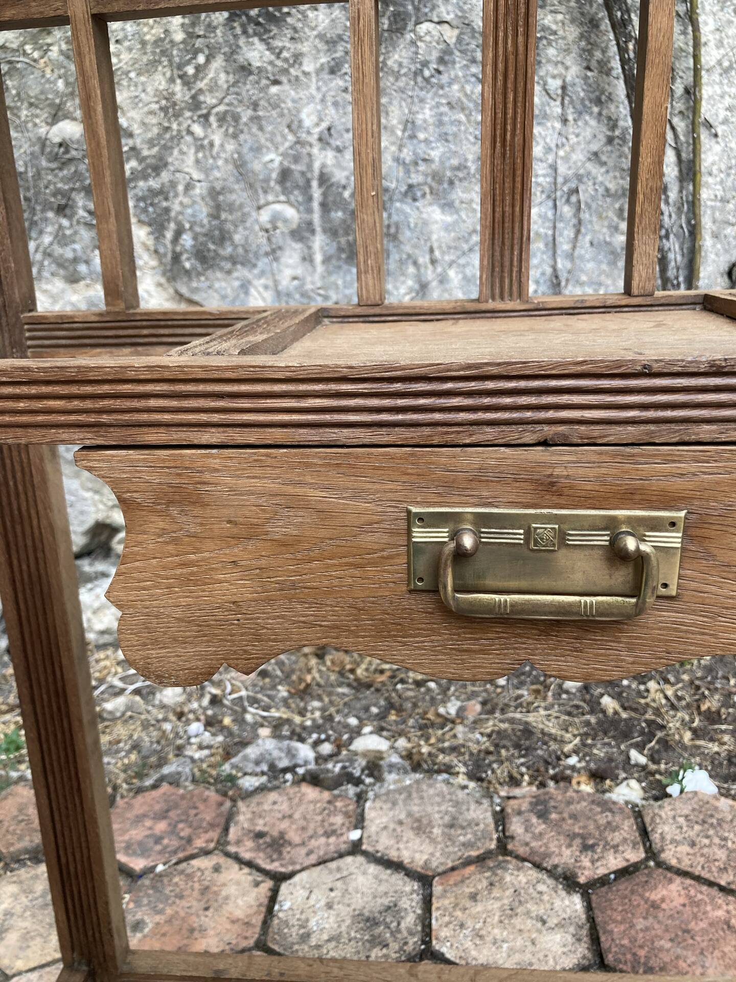 Old wooden entrance coat rack