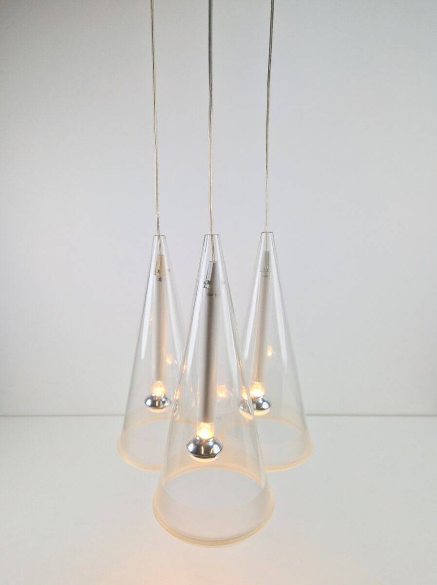 Italian Glass Fucsia 3 Pendant Lamp by Achille Castiglioni for Flos
