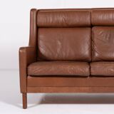 1970’s Danish Modern cognac leather sofa