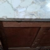 Louis XVI style chest of drawers in oak and marble top